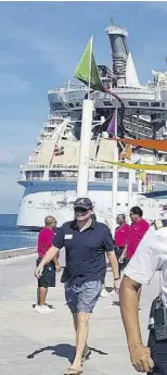  ?? ?? Restaurant manager for Royal Caribbean’s Wonder of the
Seas, Janet Jackson Dinnall taking an onshore break.