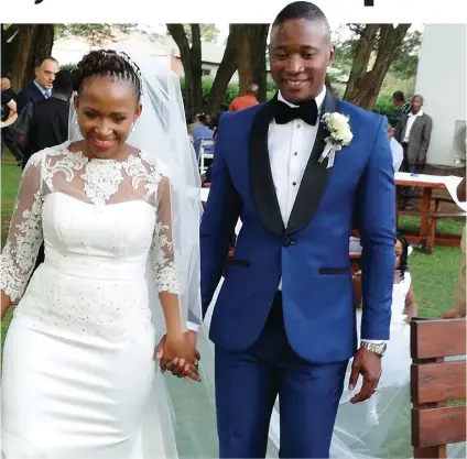  ?? ?? Walter Mokoena and his bride, Nosizwe Vuso.
