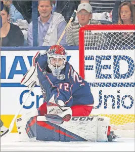  ??  ?? In his career, Sergei Bobrovsky has been mostly stout in goal for the Blue Jackets during the regular season but somewhat shaky in the playoffs. That changed against Tampa Bay in Round 1. X: Y: Youth hockey.