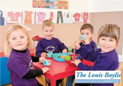  ??  ?? Little Fishes Pre-School in Furze Platt was given £500 by the Louis Baylis Trust.