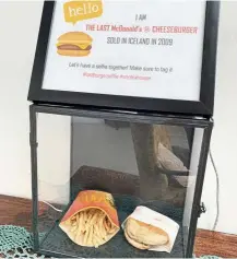  ?? — AFP relaxnews ?? the 10-year-old mcdonalds burger with a side of fries on display in the Snotra House, a hostel in thykkvibae­r, southern Iceland.