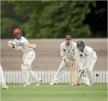  ?? PHOTO: JOSEPH JOHNSON/STUFF ?? Canterbury’s Cole McConchie scored a battling half century after they were forced to follow on against Central Districts at Hagley Oval yesterday.