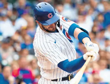  ??  ?? Kris Bryant may once again be the subject of trade talk as the Cubs’ hopes for 2021 are quickly fading.