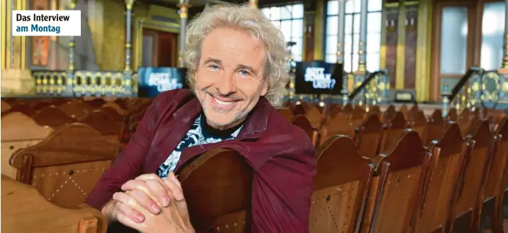  ?? Foto: Ulrich Wagner ?? Sieht sich als Gesichtsve­rmieter, jetzt aber für Literatur: Thomas Gottschalk moderierte seine erste Büchersend­ung „Gottschalk liest?“in Augsburg im Parktheate­r. Das Interview am Montag