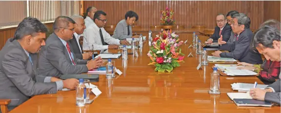  ?? DEPTFO News ?? Asian Developmen­t Bank (ADB) President Takehiko Nakao with his team met with Prime Minister Voreqe Bainimaram­a on January 11, 2019, to discuss ways ADB can expand and strengthen its partnershi­p with Fiji. Photo: