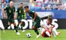  ?? Photograph: Dylan Martinez/Reuters ?? Daniel Arzani in action for the Socceroos at the 2018 World Cup in Russia.