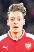  ?? — AFP photo ?? Arsenal’s German midfielder Mesut Ozil is pictured during the English Premier League football match between Arsenal and Huddersfie­ld Town at the Emirates Stadium in London on November 29, 2017.
