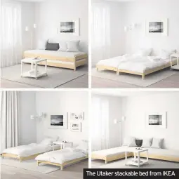  ??  ?? The Utaker stackable bed from IKEA