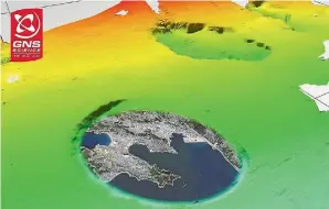  ?? PHILIP CARTHEW, GNS ?? The largest of the depression­s on the Chatham Rise is 11km in diameter, large enough to contain the city of Wellington.