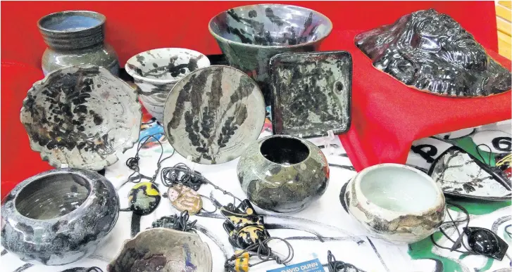  ??  ?? An array of David Dunn’s ceramic items.