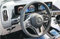  ??  ?? The instrument panel in the 2020 Mercedes-benz EQC provides a wealth of informatio­n on power consumptio­n, range and driving habits.