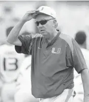  ?? ALAN DIAZ/ASSOCIATED PRESS ?? Miami head coach Jim Morris says this season has been the most difficult of his career.