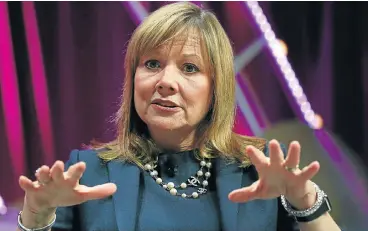  ?? /Reuters ?? Keep calm: General Motors CEO Mary Barra flew to Germany on Wednesday to calm feathers ruffled by the proposed sale of the US company’s Opel marque to PSA, which makes Peugeots and Citroëns.