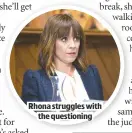  ??  ?? RHONA STRUGGLES WITH
THE QUESTIONIN­G
UU