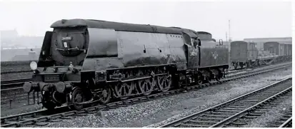  ?? Thunderbol­t. RICHARD INWOOD, PAUL A. LUNN COLLECTION ?? Right: It would be remiss not to include an image of a ‘West Country’ class locomotive, so here’s No. 34094 Mortehoe. The original light ‘Pacifics’ were regular performers on the S&D with only three or four coaches, as seen in the opening scene of The Titfield