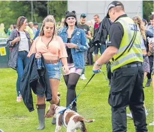  ?? Picture: Steven Brown. ?? Revellers making their way through security.