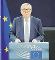  ?? Foto: AP ?? Smířlivý Juncker Šéf Komise přednesl méně útočný projev, než byly ty minulé.