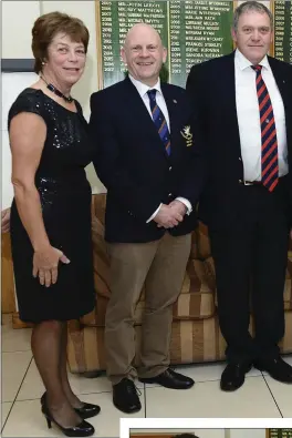  ??  ?? Pictured at the Seapoint GC Captains’ Dinner were (l to r) Jackie Quinn (Lady Captain, Co Louth), Denis Taylor (Gents Captain, Laytown & Bettystown), Pat Mc Cabe (Gents Vice Captain, Co Louth), Peter Higgins (Gents Captain, Seapoint), Patricia Holohan...