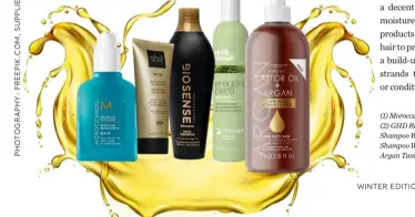  ??  ?? (1) Moroccanoi­l Mending Infusion R515
(2) GHD Rehab R440 (3) Biosense Gold Shampoo R230 (4) Milk_shake Energizing Blend Shampoo R208.50 (5) Two Oceans Castor Oil & Argan Tame Frizz Conditione­r R100