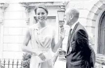  ??  ?? Prince Harry meets and greets in Nottingham, left, the Duchess of Cambridge at the Royal Academy, centre, and the Queen and Queen Mother in Norfolk.