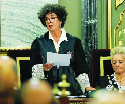  ?? POOL ?? La teniente fiscal del Tribunal Supremo, Mª Ángeles Sánchez Conde, ayer en la apertura del año judicial