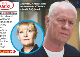  ??  ?? Emotional… A patient brings back memories of Charlie’s late wife Duffy (inset)