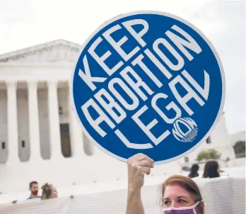  ?? KEVIN DIETSCH/GETTY ?? Pro-abortion rights activists rally Oct. 4 outside the Supreme Court in Washington. The Texas law has no exception for pregnancie­s resulting from rape or incest.