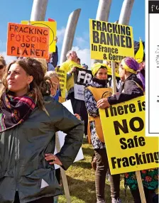  ?? ?? Protesters: An anti-fracking march in Blackpool