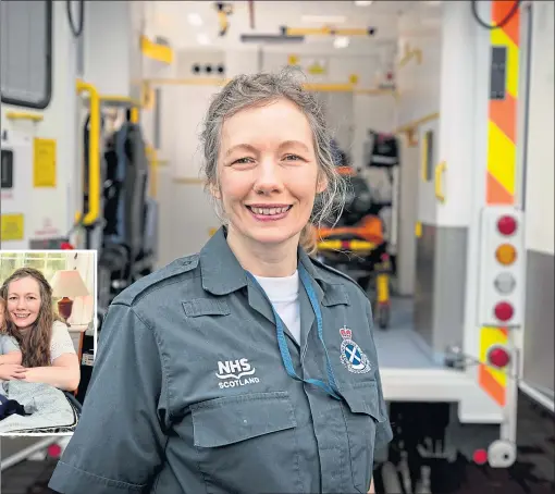  ??  ?? Gina Scanlan at Banff Ambulance Station, where she is training to become an ambulance technician
Picture Derek Ironside