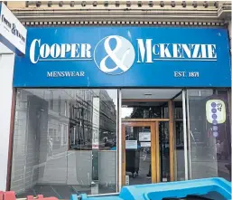  ?? Edwards. Picture: Mhairi ?? Menswear shop Cooper and McKenzie, on Reform Street, Dundee, closed earlier this year.