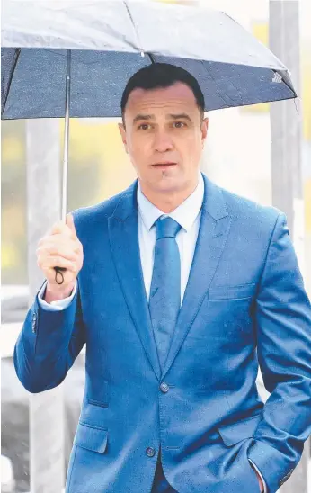  ?? Picture: AAP ?? Shannon Noll arrives at Sutherland Local Court yesterday.