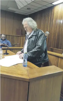  ?? Picture: Ilse de Lange ?? CANDID. Former security policeman Paul Erasmus gives evidence in the Ahmed Timol inquest hearing yesterday.