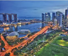  ??  ?? Nearly 80 per cent of people surveyed view Asia as the second-most important region to New Zealand. Pictured: The Singapore skyline.