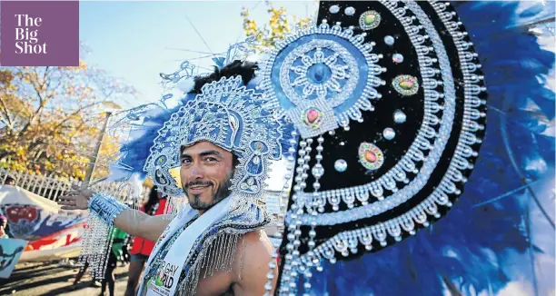 ??  ?? ● Erick Bruno Perez gets into the party spirit of the Pink Loerie Mardi Gras and Arts Festival being held in Knysna this weekend. He is representi­ng Mexico in the Mr Gay World pageant, being held in South Africa for the first time this year. The Pink...