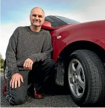  ??  ?? Left: Wayne Stronach’s daughter Lucy crashed on the Lewis Pass in 2015 when the Suzuki Swift she bought on TradeMe skidded into a ditch in the rain. Shewas unaware the Japanese import was fitted with four snow tyres. Below: Costa Feneridis says the Auckland car dealer that sold him this Jeep Wrangler in 2016 did notwarn him it was fitted with snow tyres.