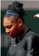  ??  ?? Serena Williams isn’t likely to face the same seeding issue at the US Open as she did at the French Open.