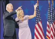  ?? AFP ?? Joe Biden and wife Jill at the convention in Delaware.