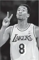  ?? Vince Compagnone Los Angeles Times ?? KOBE BRYANT wore No. 8 for the first 10 seasons of his career and No. 24 for his last 10 seasons. He will be honored during a Dec. 18 game against the Warriors.