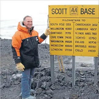  ?? Photo: FAIRFAX NZ ?? On ice: Prime Minister John Key gets his bearings in Antarctica.