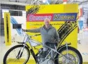  ??  ?? Speed demon Brian Collins, former Coatbridge Monarchs and Tigers rider, at preview of Cinder Kings