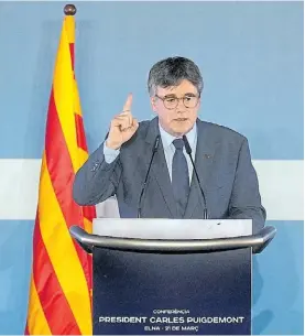  ?? EFE ?? Desafío. El ex presidente catalán Puigdemont, exiliado en Bélgica.