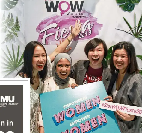  ?? — SAM THAM/The Star ?? Got guts, got glory: Women entreprene­urs (from left) Matthews, Nurul, Lim and Tan shared how they turned their start-ups into profitable businesses.