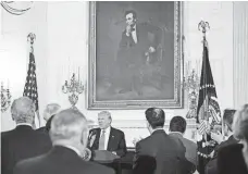  ?? BRENDAN SMIALOWSKI, AFP/GETTY IMAGES ?? President Trump, speaking to the National Governors Associatio­n on Monday, is set to address Congress tonight.