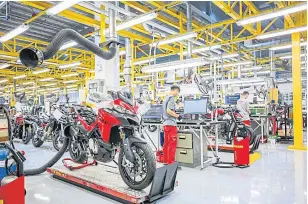  ?? ?? A new Ducati big bike factory was recently opened in the eastern province of Rayong.