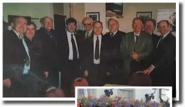  ??  ?? Main photo, Native Dara 2nd in 2000 March 15th Coral Cup being led in by Jim McKeown and John Savage. Above left, Liverpool supporters club who include: Back L to R Peter Byrne, Pat McKeown. Jack Duffy, Alan McMahon, Bobby Moran , Keith Gore, Craig Murtagh, Dean Murtagh Front Row Niall Murtagh. Left, McKeown’s go coursing in Clonmel. Above right, he Cheltenham gang - Michael Donaghy, Patsy Rice, Kevin Martin rip, JP McManus, Peter O’Sullivan, Hugh Rafferty, John Meehan, Jim McKeown, Owenie Rogers and Frank Berry. Right, the exterior of the bar.