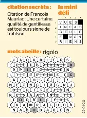 Pressreader Le Journal De Quebec 01 27 Les Mots Entrecroises