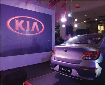  ?? SUNSTAR FOTO / CHRISTIAN B. QUILO ?? RE-LAUNCH EVENT. The all-new Kia Soluto on display during its re-launch at The Gallery in Ayala Center Cebu last Feb. 15.