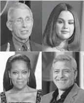  ?? AP ?? Dr. Anthony Fauci, Selena Gomez, Regina King and George Clooney are People magazine’s“People of the Year.”