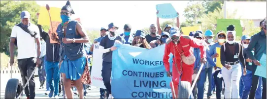  ?? Photo: Emmency Nuukala ?? Marching on… NBC workers during their ongoing strike.