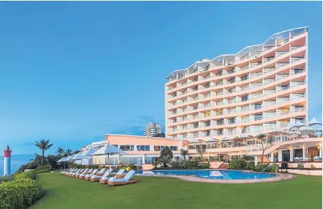  ?? Supplied ?? On holiday: Umhlanga’s beachfront hotels make the most of their location with seaside swimming pools and endless sea views. /